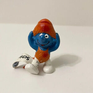 2009 Schleich Peyo Smurf Pisces Zodiac Figurine PVC Fish Figure
